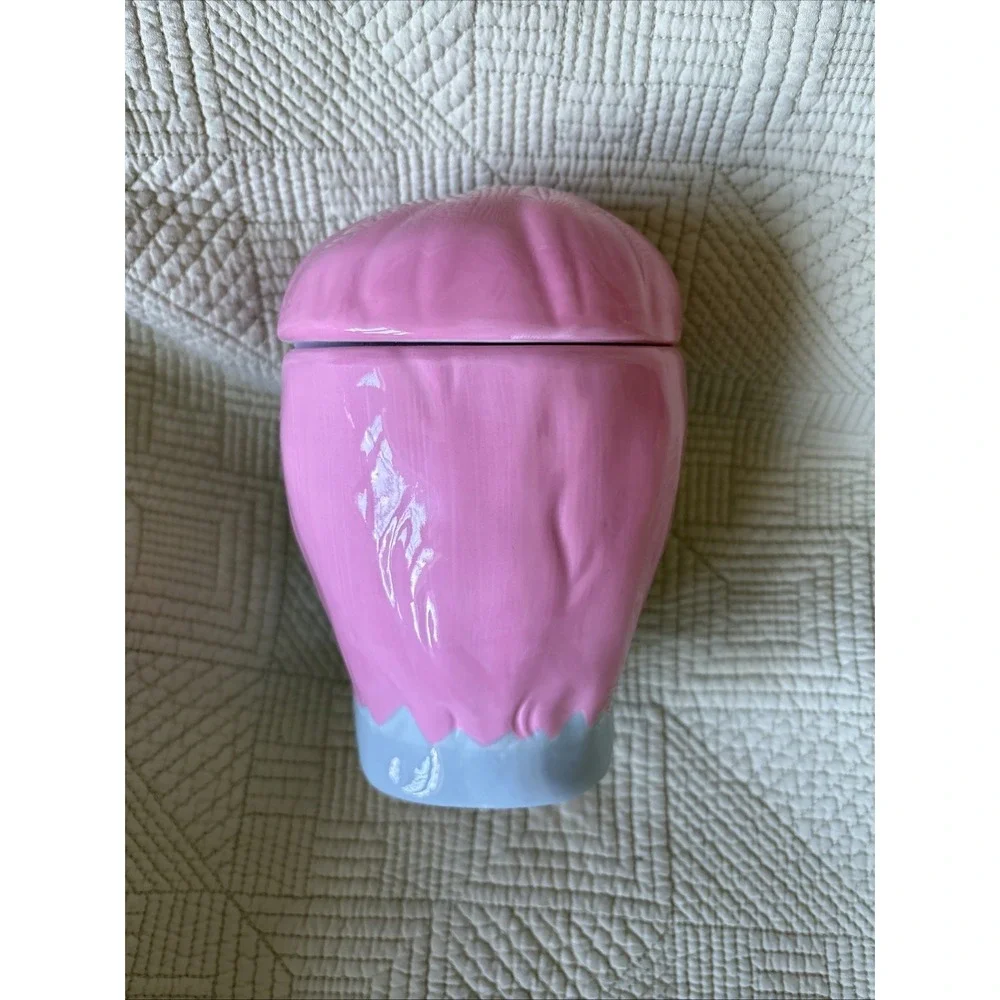 Frankenstein Monster Head Candy Jar Trinkets Pink Pastels Novelty Retro Repro